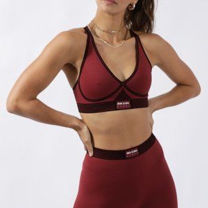 Adam Selman Sport Bonded Active Sports Bra in Oxblood size medium